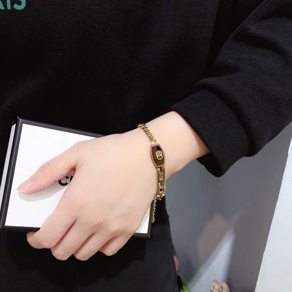 

exquisite design link chains gold and silver plated designer jewelry quality style new personalized bracelets gifts for couples, Black