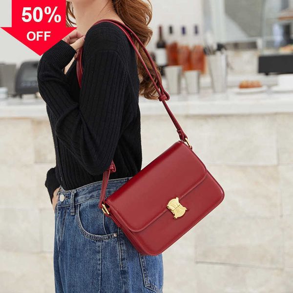 

designer bag 2022 new bag women's tide triumphal arch soft leather messenger small square net red box one shoulder tofu factory direct