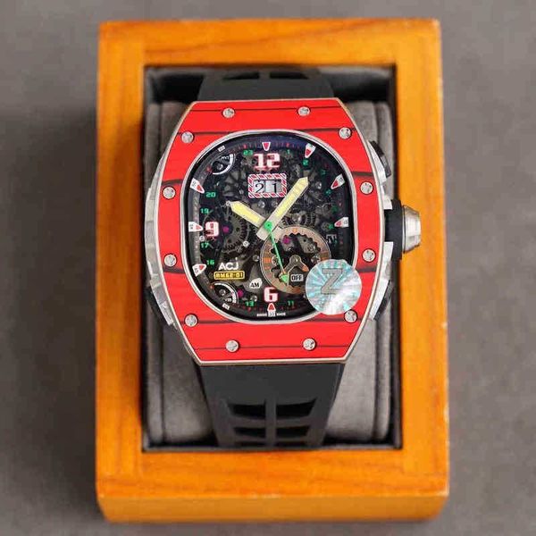 

watches wristwatch designer luxury mens mechanical watch richa milles leisure 62 01 automatic carbon fiber case tape ers clock s, Slivery;brown