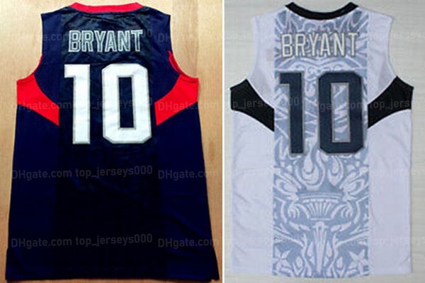

custom retro 2008 beijing bryant #10 basketball jersey mens all stitched any number name size s-4xl usa shirts, Black;red
