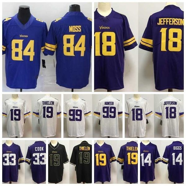 

jersey football''nfl'' minnesota''vikings''men jerseys justin jefferson adam thielen dalvin cook dan, Black;red