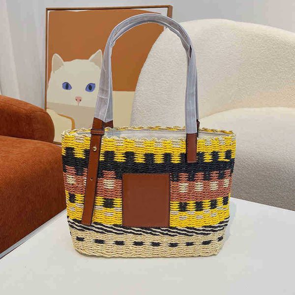 

evening bag straw basket shoulder bags purses ladies handbags grass cross fashion women beach travel designer clutches 0525