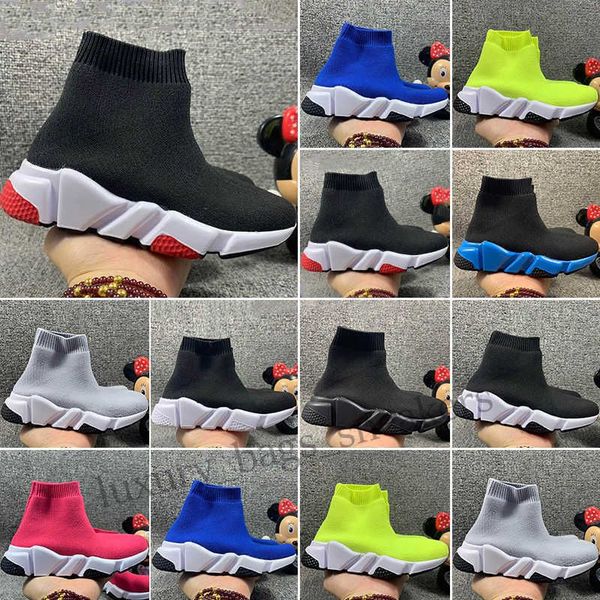 

with original box''balencaigas''designer shoes boots sandals designer kids sock shoes speed trainer black red triple bla