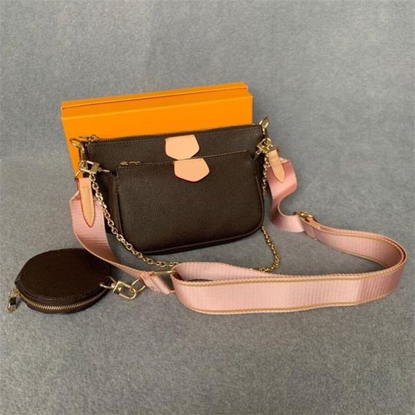 

3 pcs set women's bag messenger bags accessories handbags crossbody purse handbags flowers designers shoulder lady leather ba196e