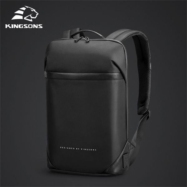 

kingsons slim lapbackpack men 156 inch office work men backpack business bag black ultralight backpack thin mochila 220707