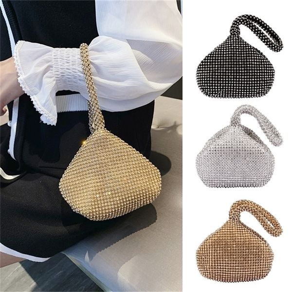 

fashion women s zipper rhinestones evening bags female luxury mini party handbags ladies small clutchs coin purse wedding 220527