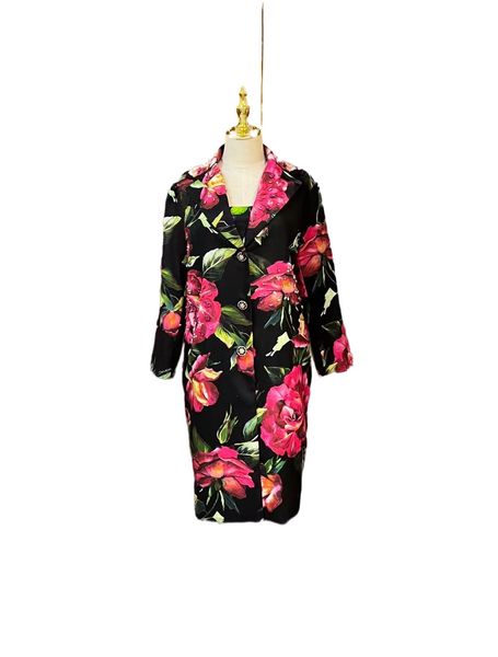 

women's trench coats milan fashion black sole peony heavy industry beaded coat, Tan;black