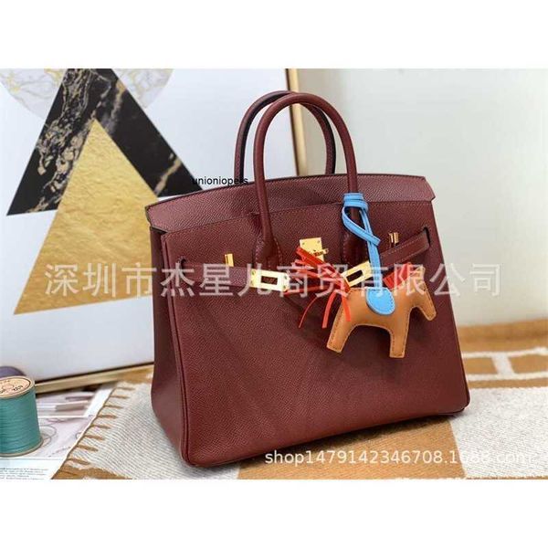 

designers handbags birkin bags zeng zengchun hand sewn handbag bk25epsom leather togo bag 57 bordeaux wine red large capacity ayw