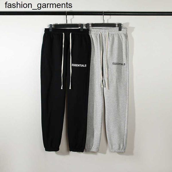 

designer autumn new essentials double string letter drawstring pants sweatpants, Black