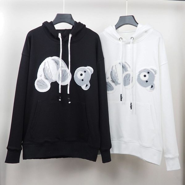 

men hoodies designer hoodie angle bear pullover man hoodie for woman hoody sweatshirt designers cotton long sleeve womens sweatshirts street, Black