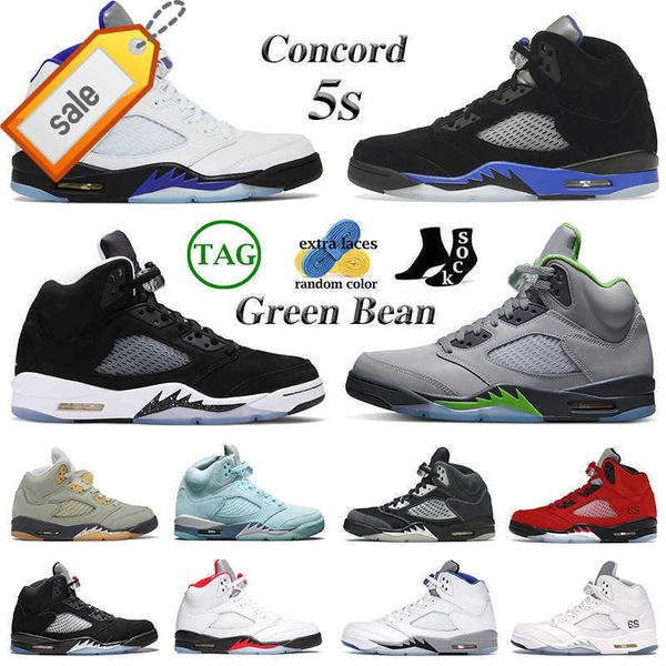 

2023 basketball shoes mens trainers sports sneakers green bean racer blue bird raging red jade horizon fire metallic 5s concord men alternat