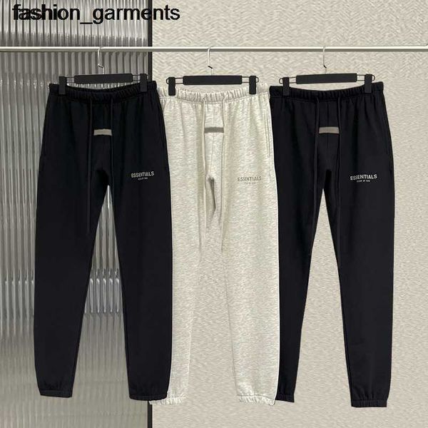 

designer men double line flocking essential drawstring leggings loose pants men's streamer, Black