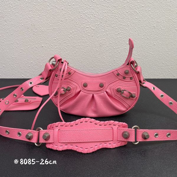 

designer totes bags half moon armpit leather handbag adjustable weaving shoulder strap card package heart-shaped mirror purse fashion woman