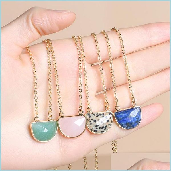 

pendant necklaces natural stone pendant druzy crystal necklace gold lucky bag style amethyst rose quartz chakra healing jewelry for w dhsna, Silver