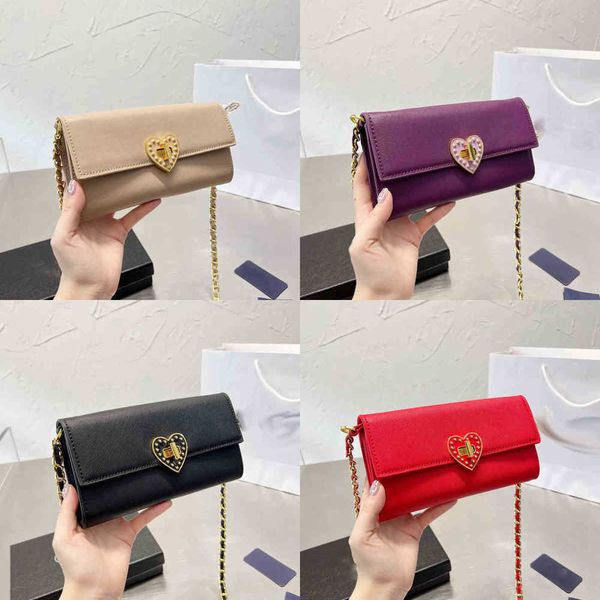 

shopping bags love envelope bags gold chain one shoulder luxurys designers cute coin purse handbag tote wallets cross body 220818