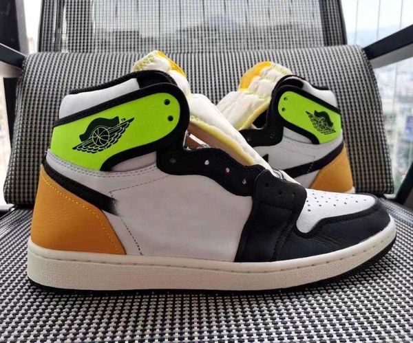 

2021 new authentic 1 high og volt gold leather white university black men women outdoor shoes sports sneakers with box