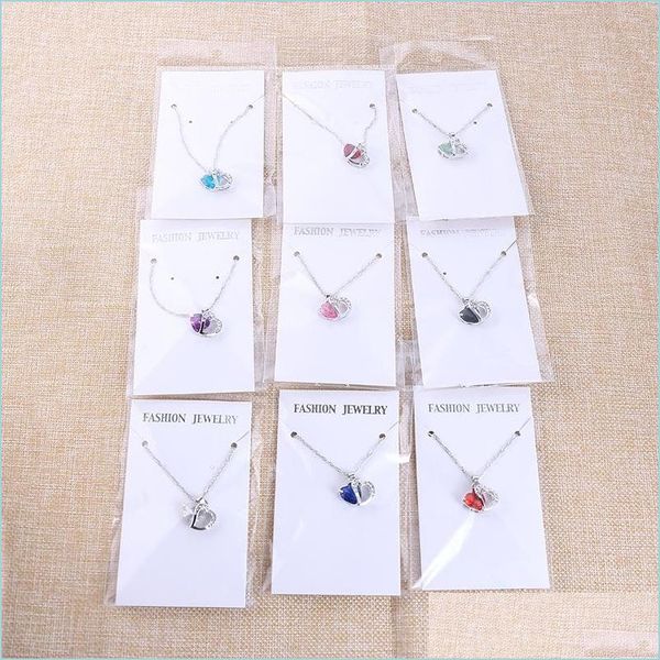 

pendant necklaces heart pendant necklace for women fashion 925 sterling sier chains charms jewelry zircon crystal diamond rhinestone dhyn2, Silver