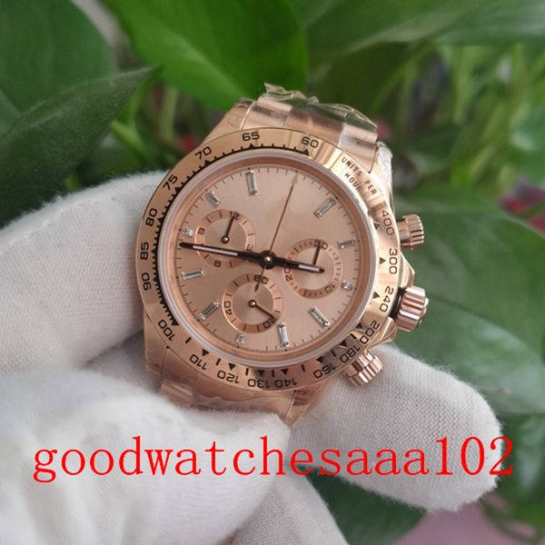 

tw r watches for new version 116505 light red dial 40mm 7750 movement automatic mechanical 18ct eternal rose gold bracelet mens watches orig, Slivery;brown