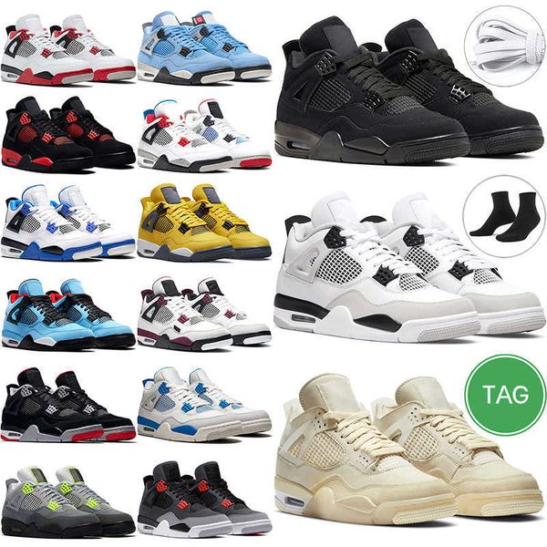 

men women 4 retro basketball shoes military black cat 4s university blue red thunder sail infrared cactus jack cool grey mens trainer