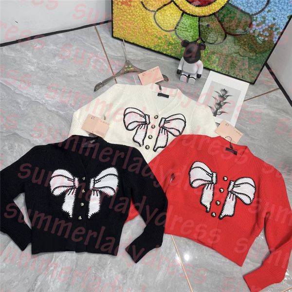 

autumn short sweater women designer cardigan fashion embroidery slim knitted coat, White;black