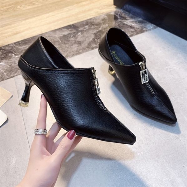 

2023 og dress shoes women luxury crystal high heels pointed toe sandals pumps summer thick party cozy ladies zapatos, Black