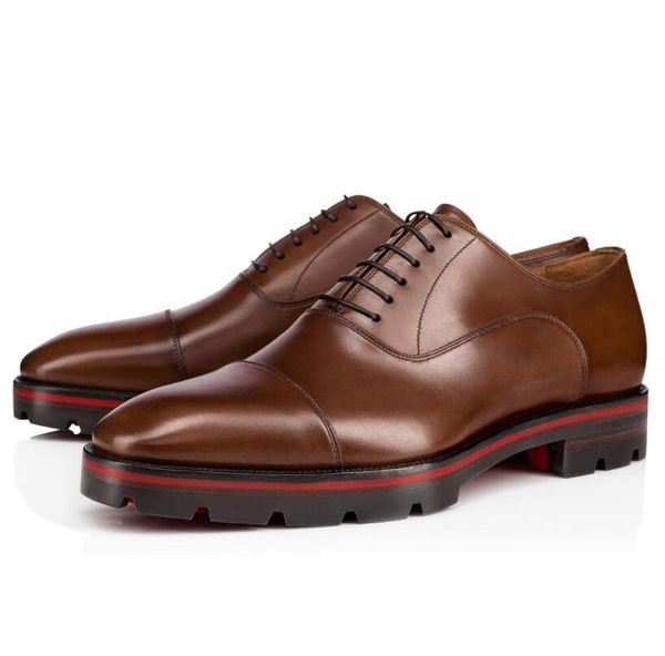 

red bottomed christians gentleman moccasin for wedding dress party luxury hubertus orlato oxford walking genuine leather lug sole loafer acq, Black