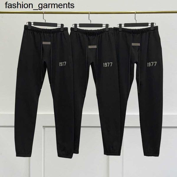 

men designer new double thread flocking drawstring leggings loose, Black