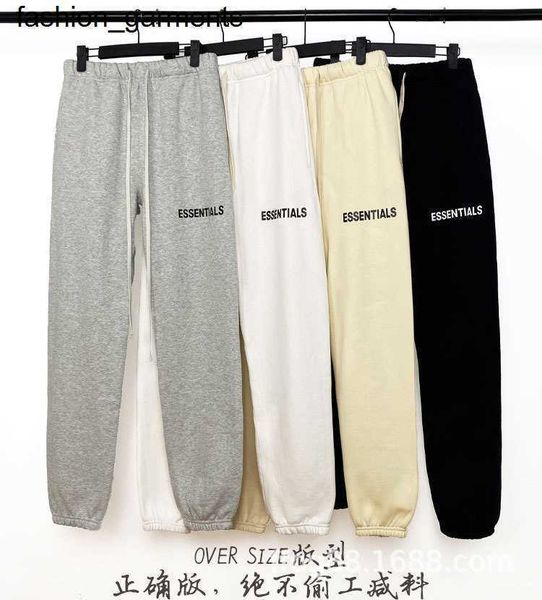 

double designer thread essential sports casual pants men's fashion brand cotton pants american straight leg pants, Black