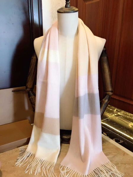 

100% wool scarf 3 colors scarfs for womens luxurys pashmina quality silks cotton blend women fashion designers scarves with box size200x50cm, Blue;gray