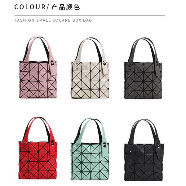 

miyake lingge bag life mini small square box four grid fashion mini hand, Silver