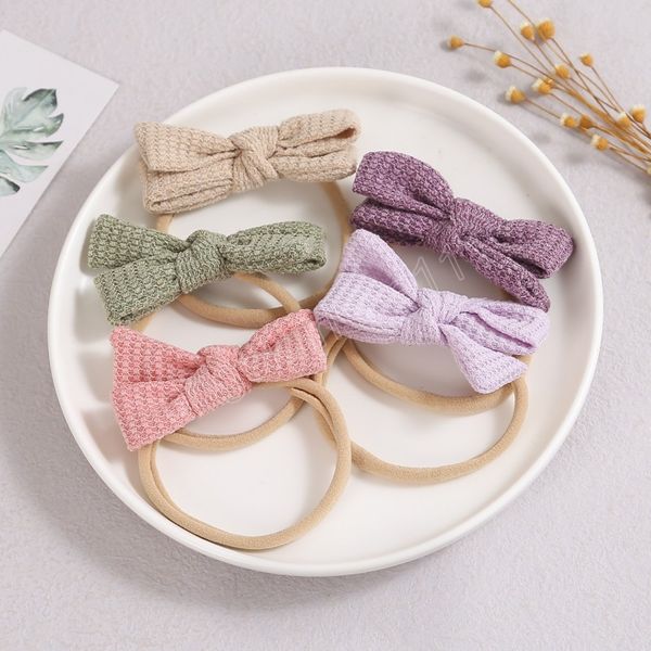 

baby bows headbands elastic nylon band for girls children hairbands cute hair accessories newborn infant handmade headwear, Slivery;white