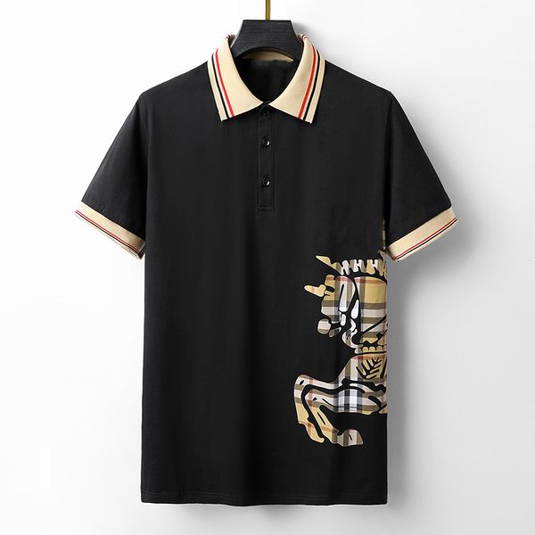 

men's polos shirts plus size short sleeve pure cotton round neck t-shirt embroidery letter designer brand high street loose oversize ca, White;black