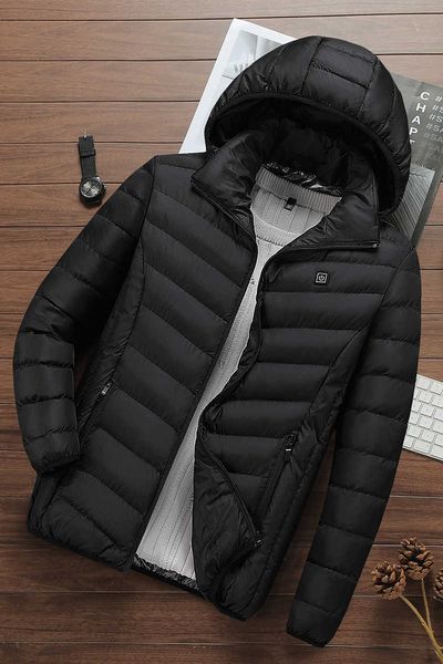 

men's jackets men's smart heating warm cotton clothing usb heating simple fashion without fear of cold g221013, Black;brown