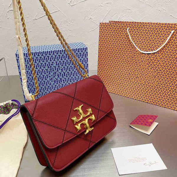 

bags luxury torys designer handbags 2022 women's bag leather single shoulder messenger organ eleanor diamond gold brick chain tofu