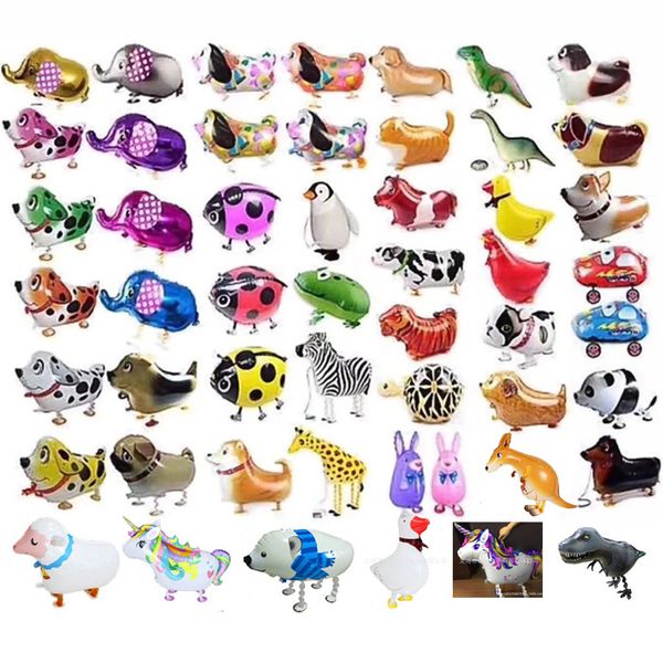 

party favor cute walking animal helium balloons cat dog dinosaur air ballons birthday decorations kids event party decoration balloon fy3220