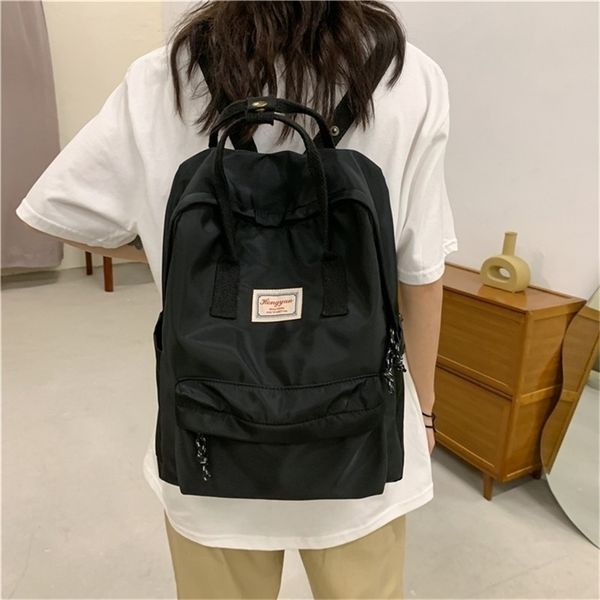

fashion women backpack waterproof school bag lapbagpack junior high college university bookbags for girls daypack 211215