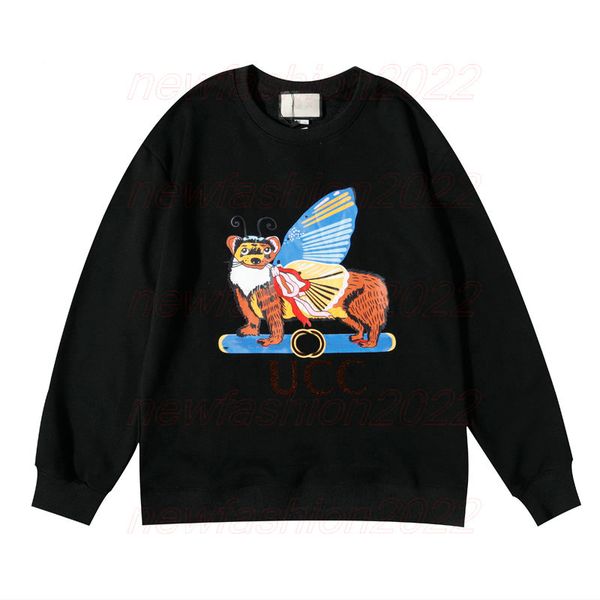 

2023 hooded sweatshirt with interlocking g fashion hoodie men's sweatshirts polar fleece hooded harajuku hip hop casual women ladies ho, Black