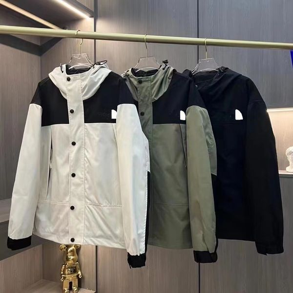 

mens waterproof jacket windproof down coat winter thicken cotton outwear clothing classic face letter pattern snow woman warm coats, Black