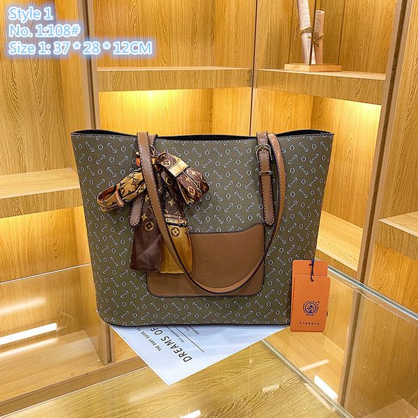 

Wholesale factory ladies shoulder bags 2 elegant fashion printed handbag large capacity multifunctional leather tote bag sweet ribbon fashion backpack, Khaki-108#-style 1-fish bone