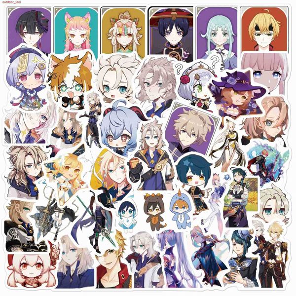 

new outdoor games waterproof 10/30/50pcs anime game genshin impact stickers graffiti motorcycle travel case phone skateboard graffiti sticke