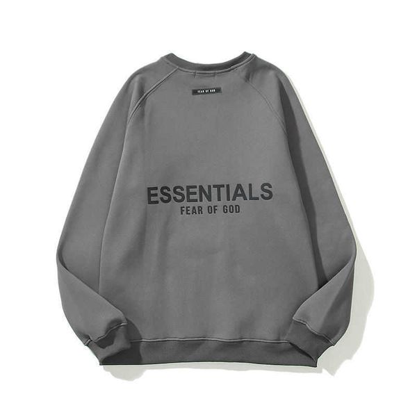 

men's and women's sweatshirts 2022 fashion high street brand essential autumn winter new style multi thread round neck sweater plu, Black