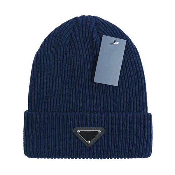 

2023 new designer fashion beanies hats men's and women's models bonnet winter beanie knitted wool hat plus velvet cap skullies thi, Blue;gray