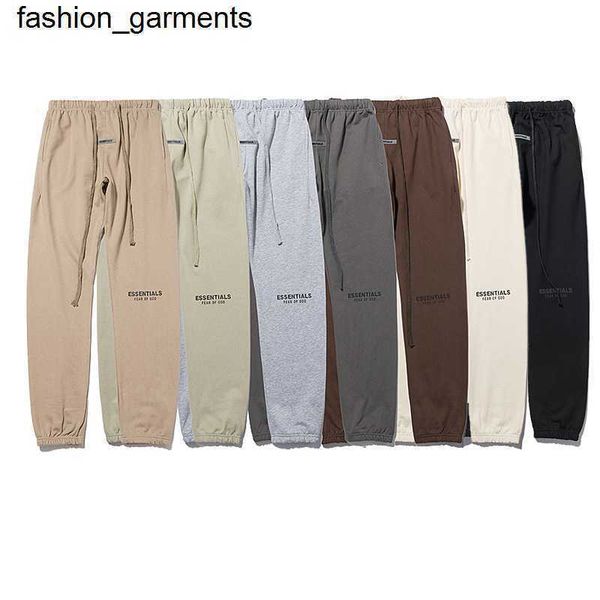 

designer autumn new double thread essential reflective drawstring trousers casual fashion brand terry pants, Black