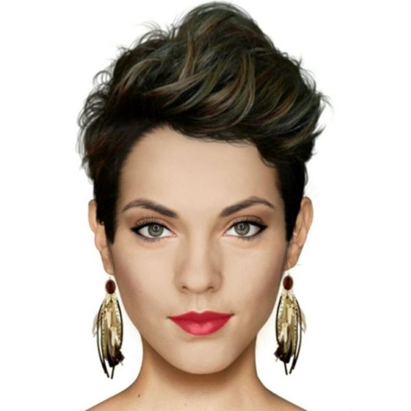 

human hair wigs for women brazilian straight bob wig remy 13x1 part transparent lace front natural preplucked pixie cut, Black;brown