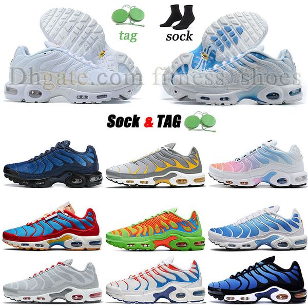 

original running shoes outdoor sport tns tn plus sneakers wholesale fashion size36-46 designer hyper blue midnight navy running club grey re