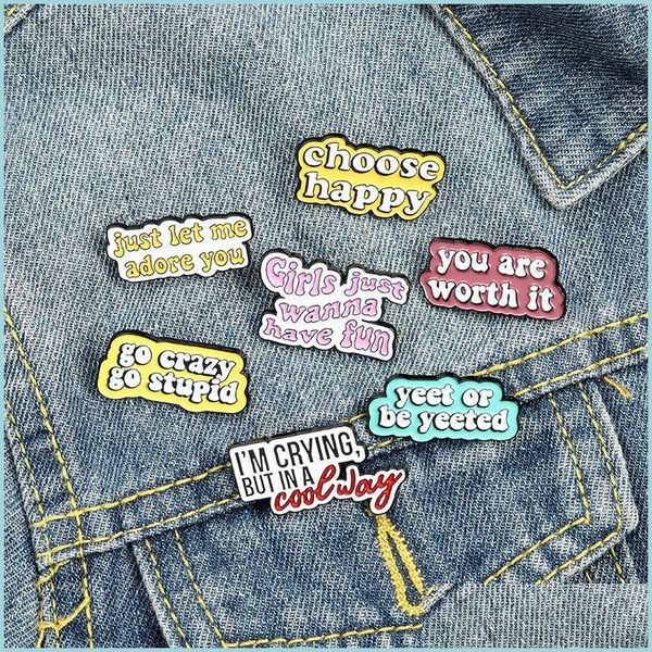 

pins brooches enamel brooches pin for women fashion dress coat shirt demin metal funny brooch pins badges promotion gift letter cho dhcnj, Gray