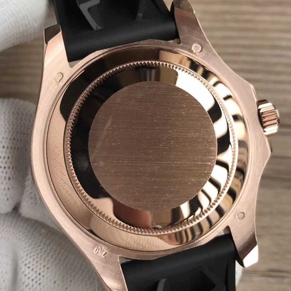 

wristwatches digner rose gold black dial two-way rotating rubber strap automatic mechanical men's stainls steel watch, Slivery;brown