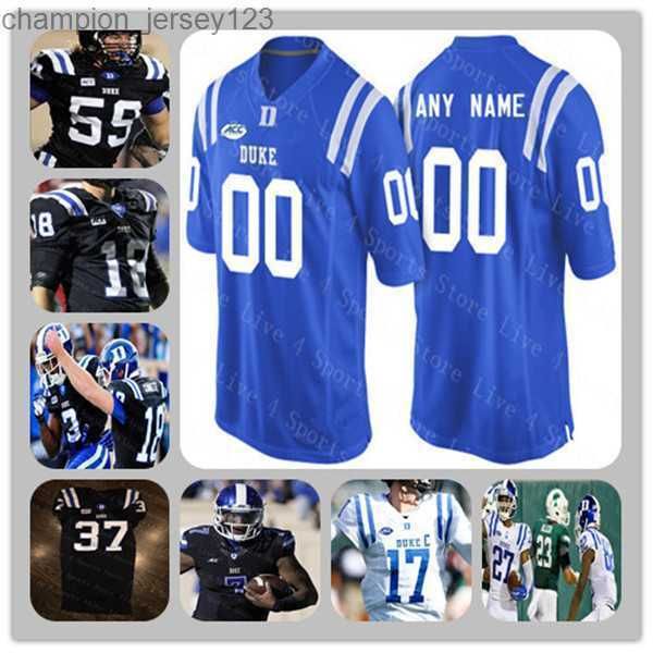 

american college football wear custom duke blue devils jersey chase brice mataeo durant gunnar holmberg deon jackson jake bobo jalon calhoun, Black