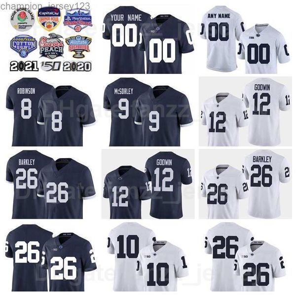 

american college football wear ncaa psu football 26 saquon barkley jersey penn state nittany 9 trace mcsorley 8 allen robinson 12 chris godw, Black