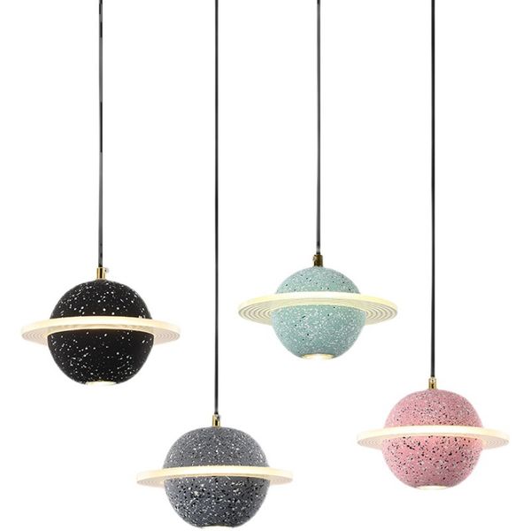 

creative bar dining room led pendant lamps modern simple cement planet single head hanging lamp study star small chandelier network celebrit